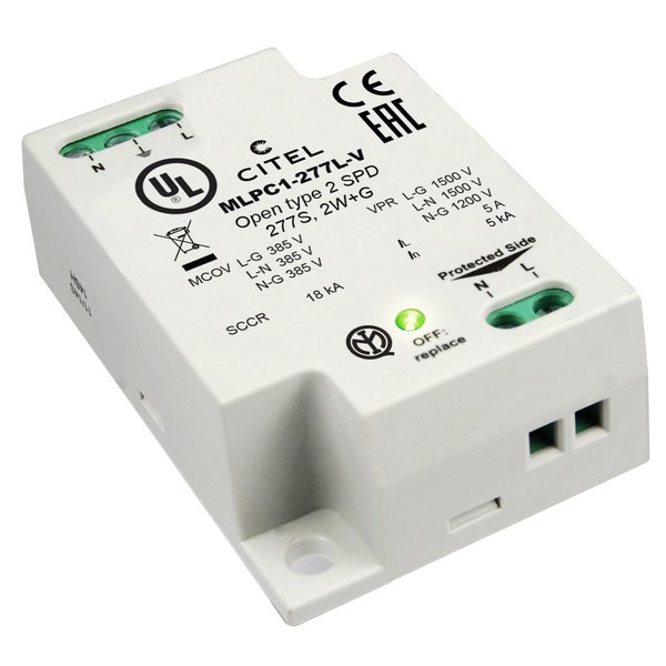 Citel Surge Protector, 1 Phase, 277V, 2 Poles, 2 MLPC1-277L-V-Ex​